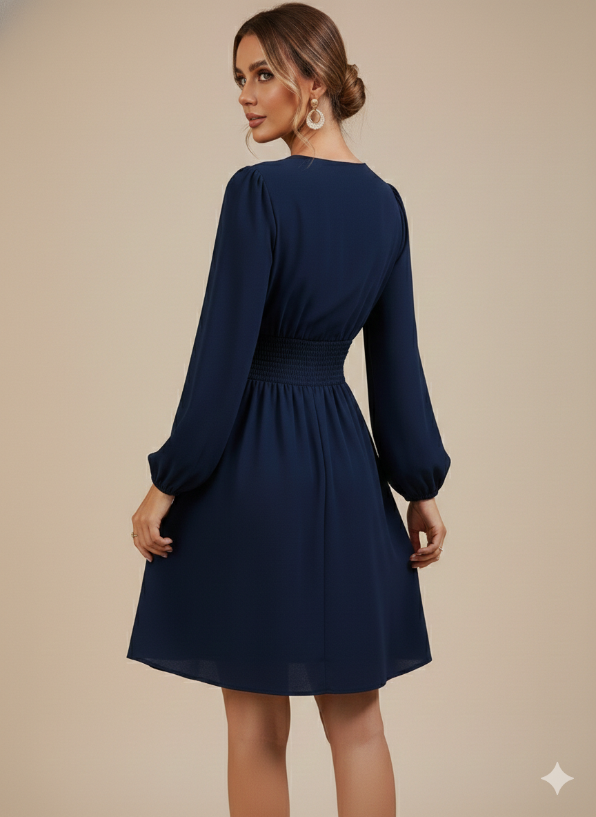 Vestido Curto Drapeado Sofia